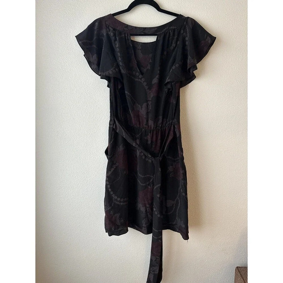 Rebecca‎ Taylor Women’s Mini Dress Size 2 Floral Dark Romantic Fairy Grunge Silk - Picture 4 of 11